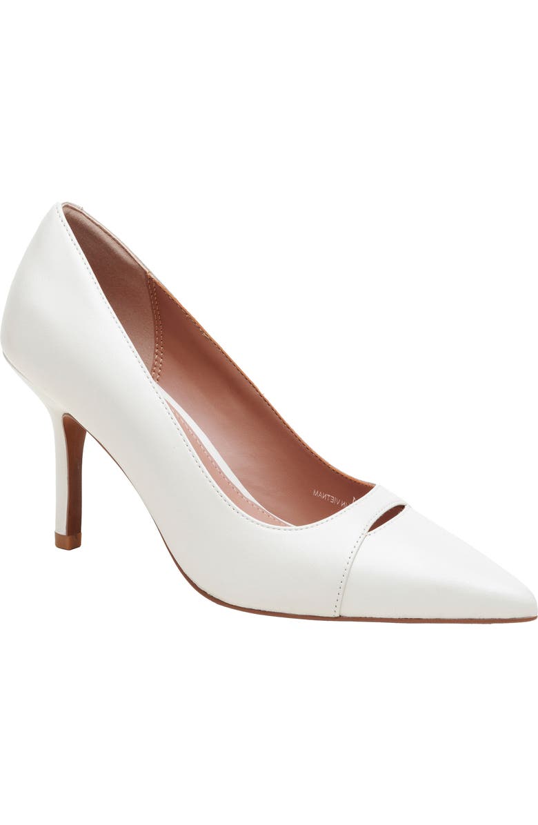 Linea Paolo Prue Pointed Cap Toe Pump, Main, color, Ivory