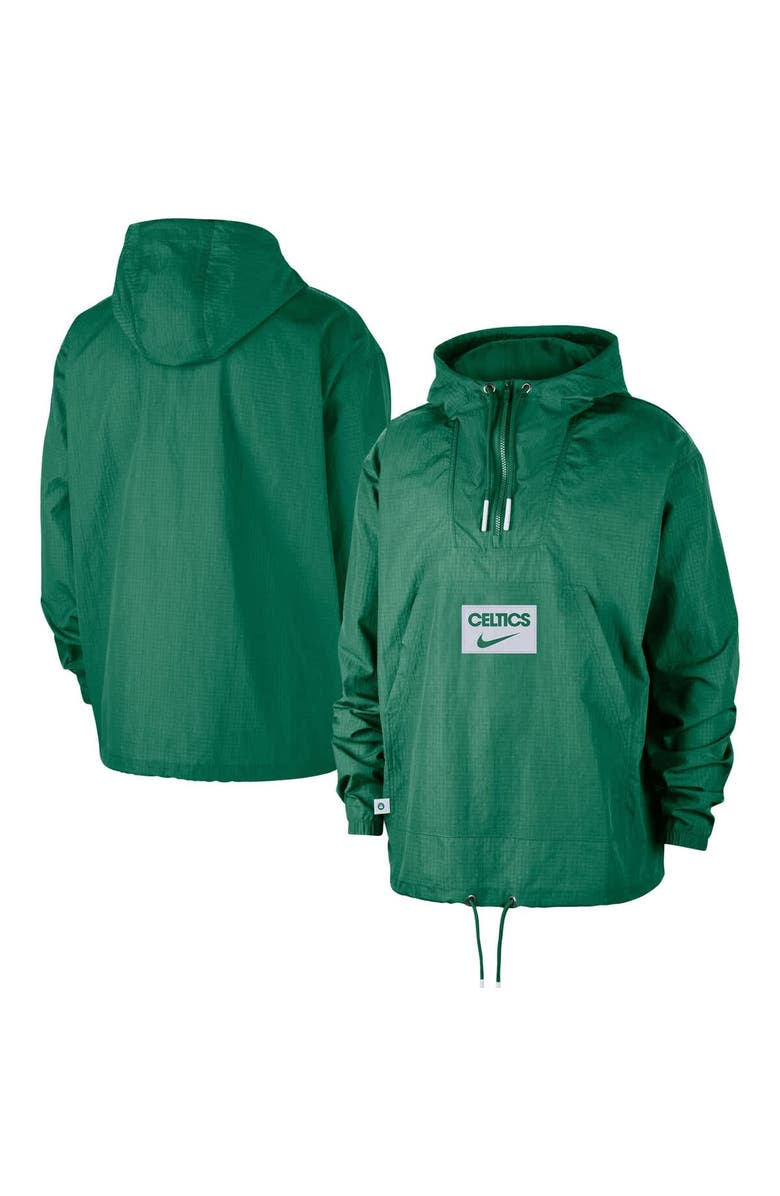 Nike Men's Nike Green Boston Celtics Courtside Premium Club Anorak Quarter-Zip Pullover Hoodie, Alternate, color, Green