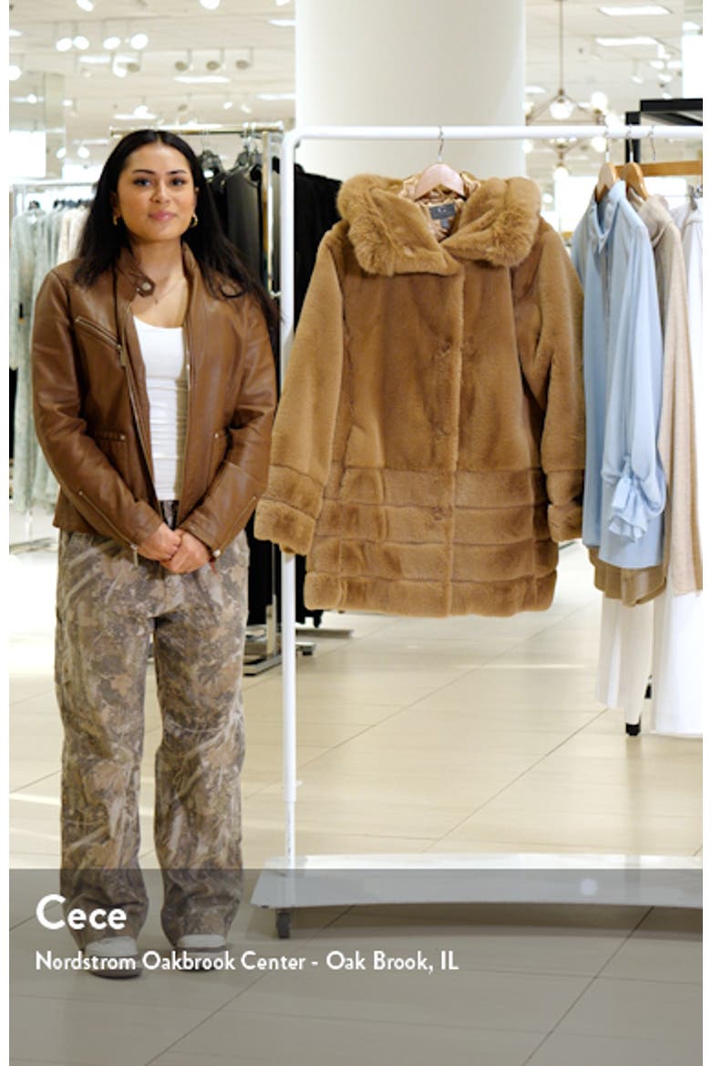 Hooded Faux Fur Coat video