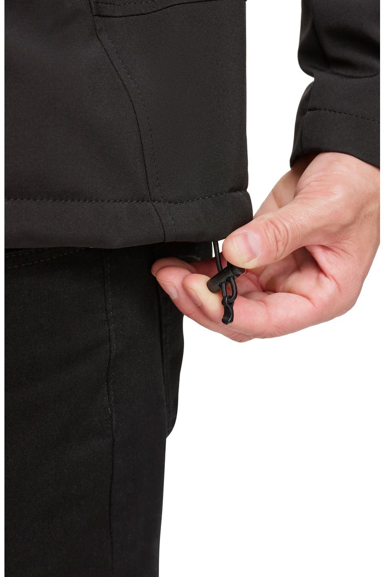 Faux Shearling Lined Windbreaker Jacket, Alternate, color, BLACK