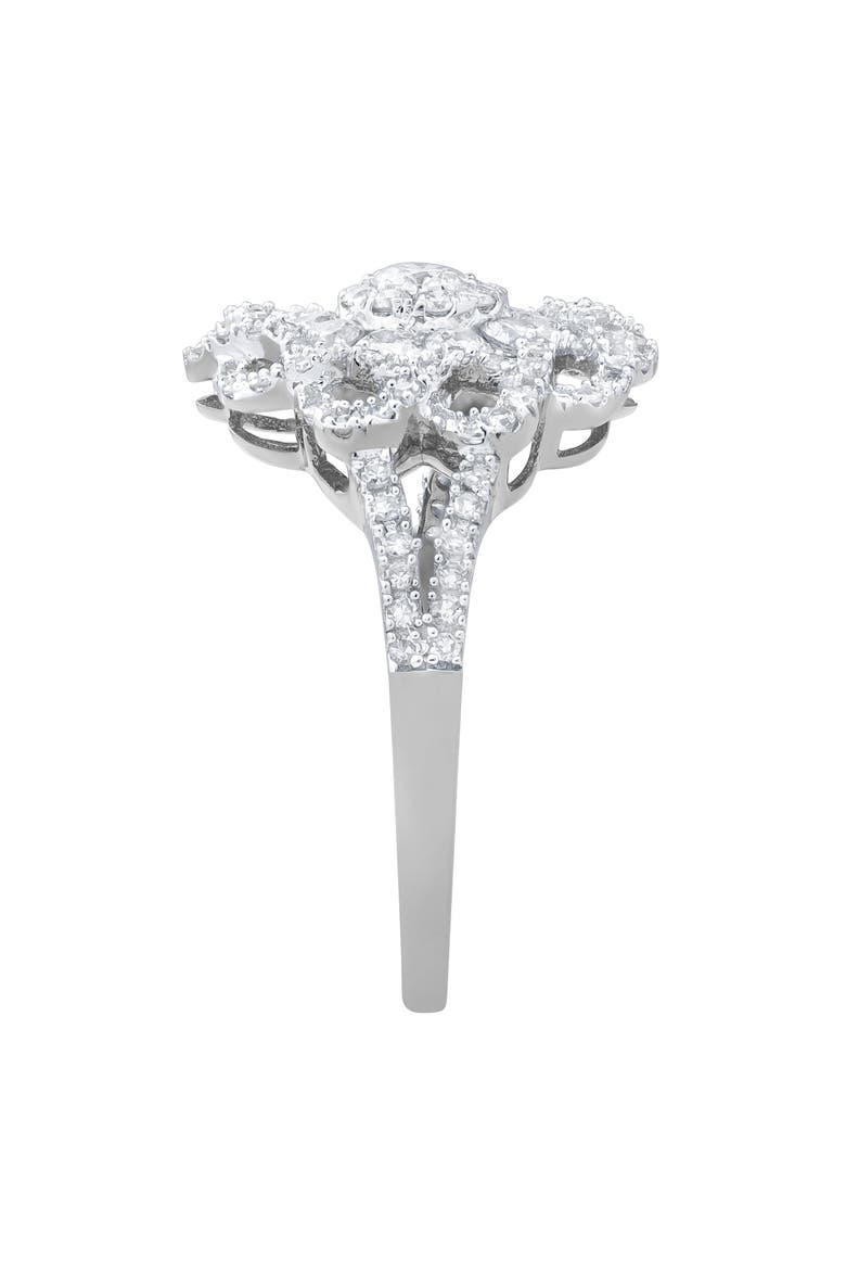 Caeloria 14K Gold Diamond Cluster Ring 0.95 Ct, Alternate, color, 14K White Gold