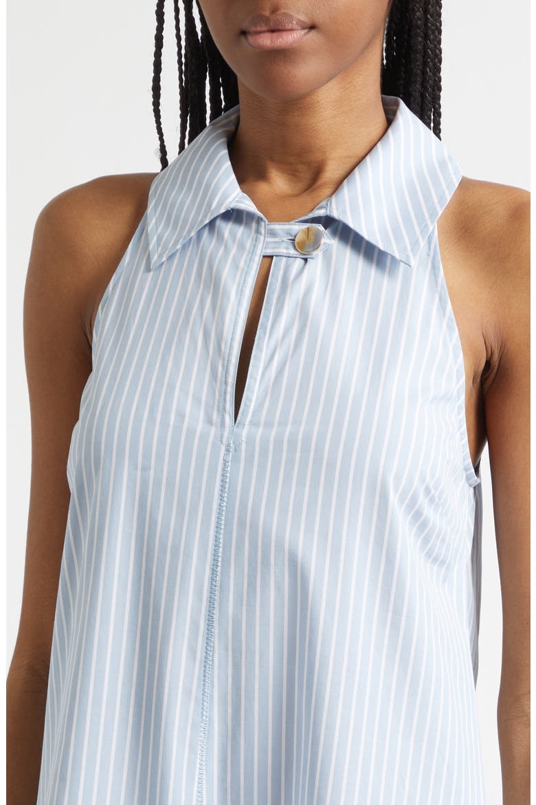 Florenz Cotton Pinstripe Minidress, Alternate, color, PALE BLUE RIVER/ WHITE