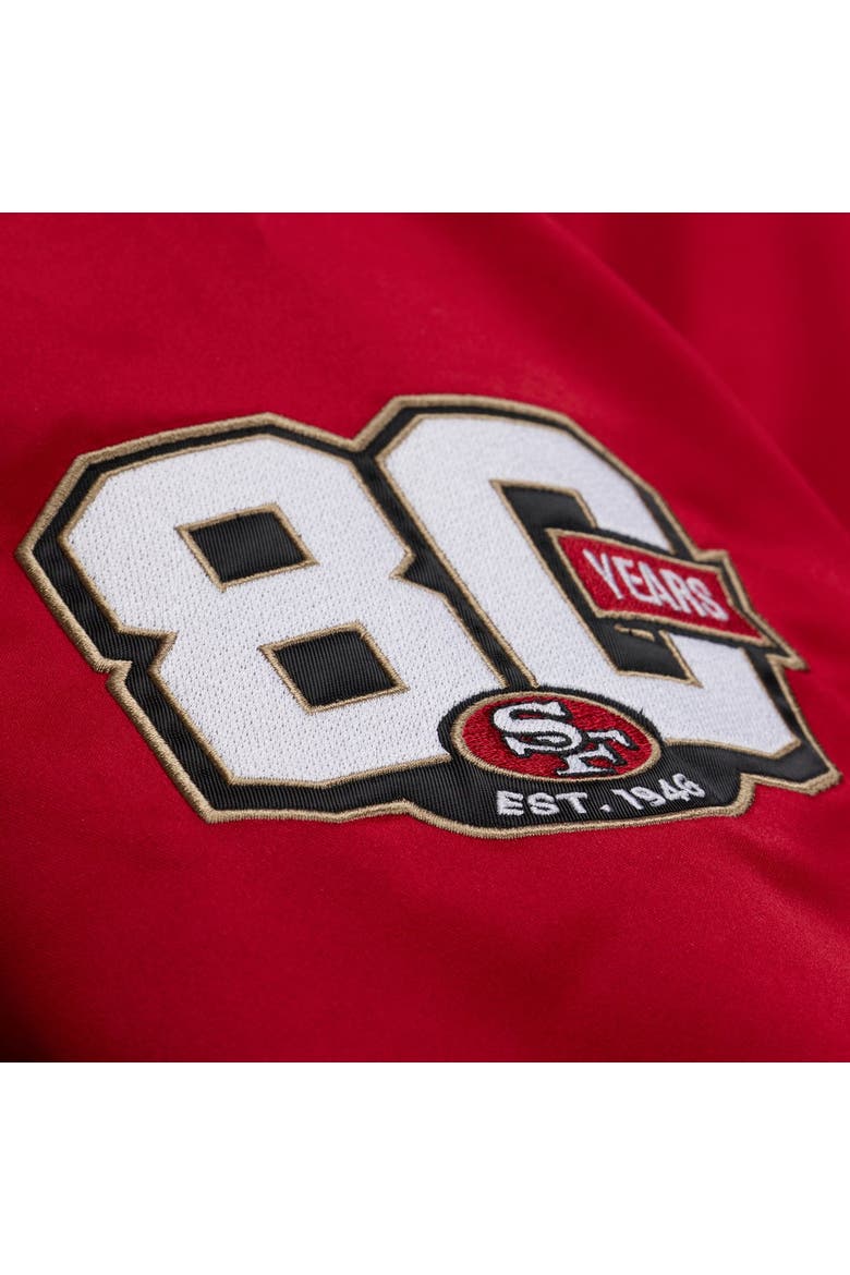 Men's Mitchell & Ness Scarlet San Francisco 49ers 80th Anniversary Heavyweight Satin Full-Snap Jacket, Alternate, color, Scarlet