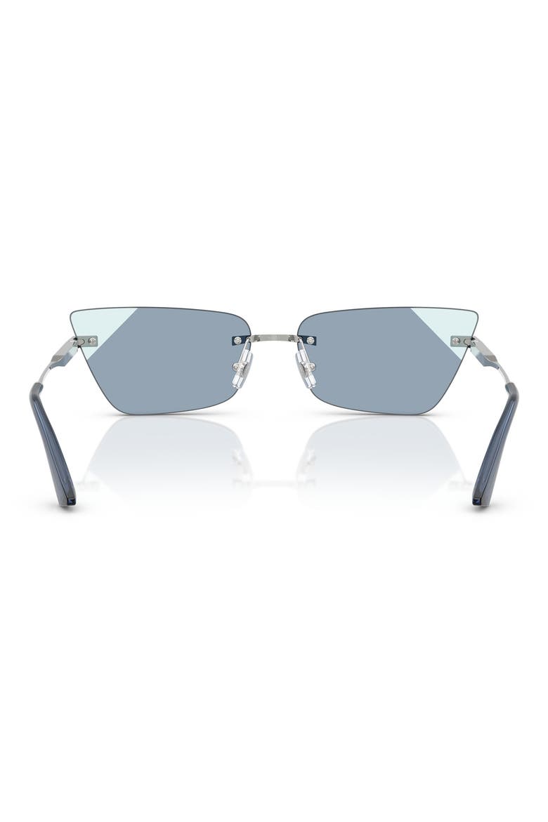 60mm Cat Eye Sunglasses, Alternate, color, SILVER