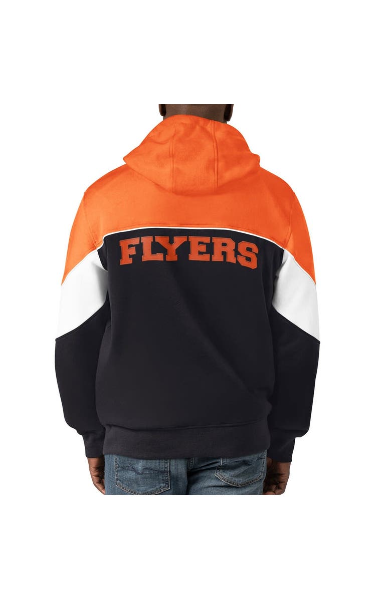 STARTER Men's Starter Black/Orange Philadelphia Flyers Power Forward Full-Zip Hoodie, Alternate, color, Black
