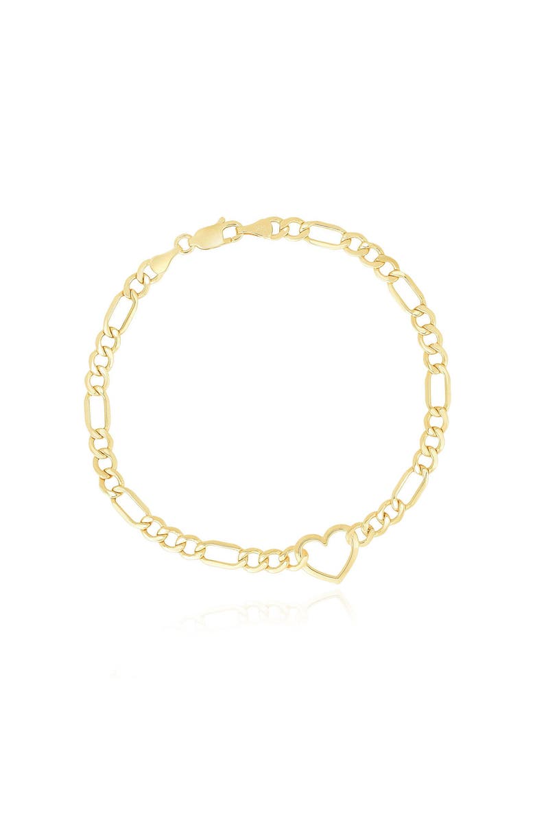 The Lovery Fine Jewelry Figaro Heart Bracelet, Main, color, Yellow Gold