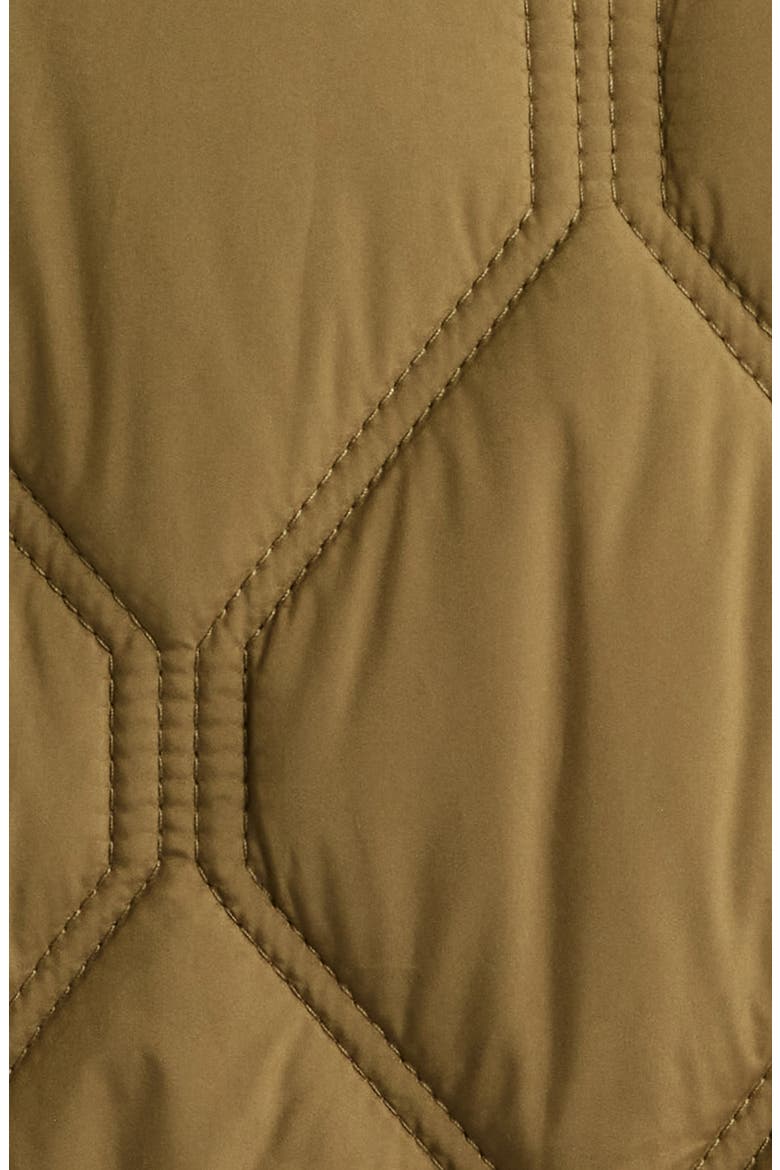 Corduroy Trim Quilted Barn Jacket, Alternate, color, MILITARY OLIVE