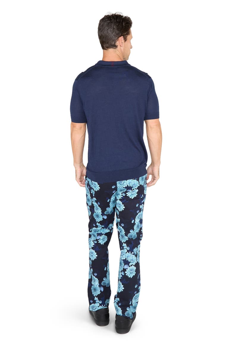 Mens Merino Silk Cashmere Polo, Alternate, color, Navy