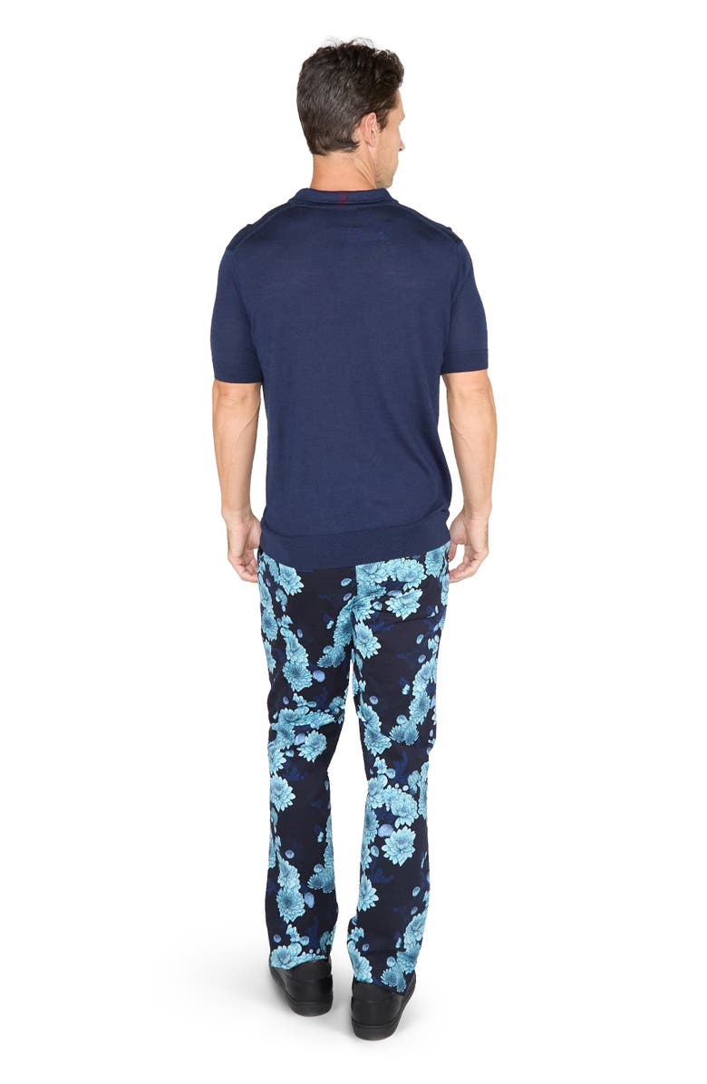 Lords of Harlech Mens Merino Silk Cashmere Polo, Alternate, color, Navy