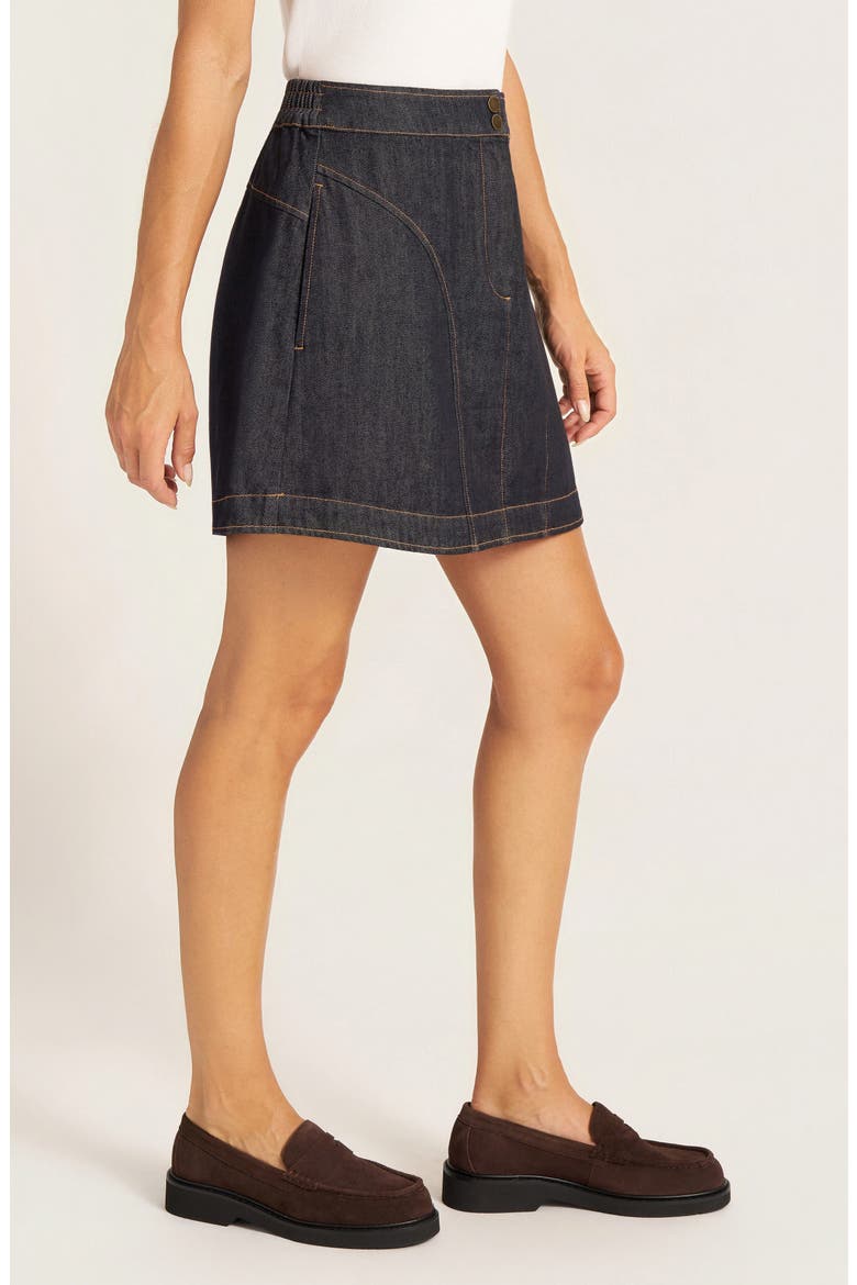 Nessa Seamed Miniskirt, Alternate, color, DENIM
