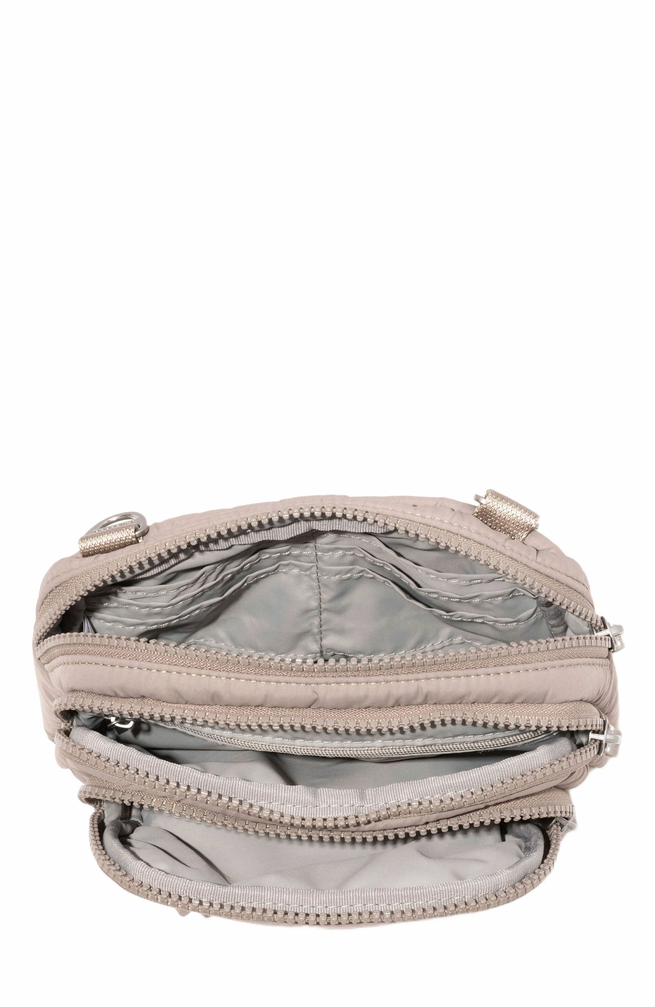 BAGGALLINI Triple Zip Bagg Small Crossbody Bag, Alternate, color, Moonrock Puff