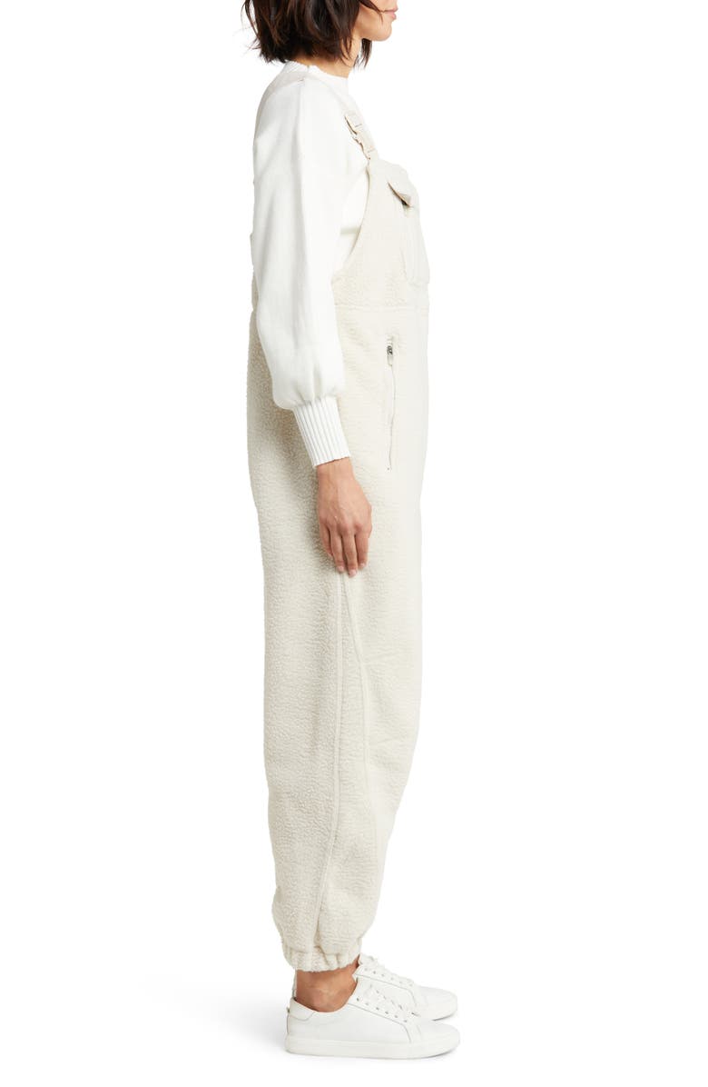 Free People FP Movement Hit the Slopes High Pile Fleece Snow Bibs, Alternate, color, Muted Beige