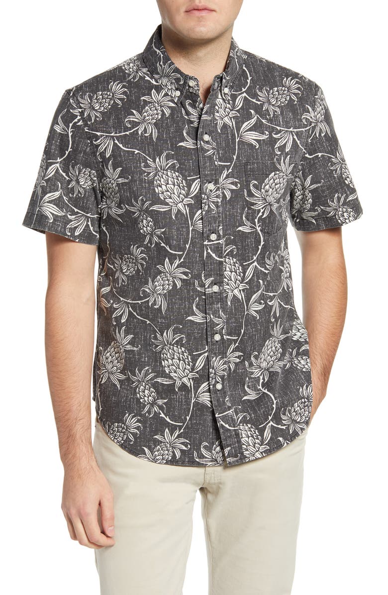 Reyn Spooner Aloha Welcome Tailored Fit Short Sleeve Button-Down Shirt, Main, color,