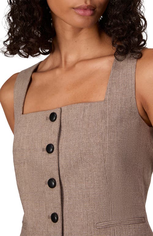 Rag & Bone Mariana Glen Plaid Stretch Wool Vest In Camel Plaid
