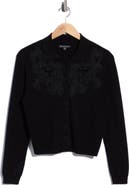 Adrianna Papell Lace Appliqu Polo Cardigan
