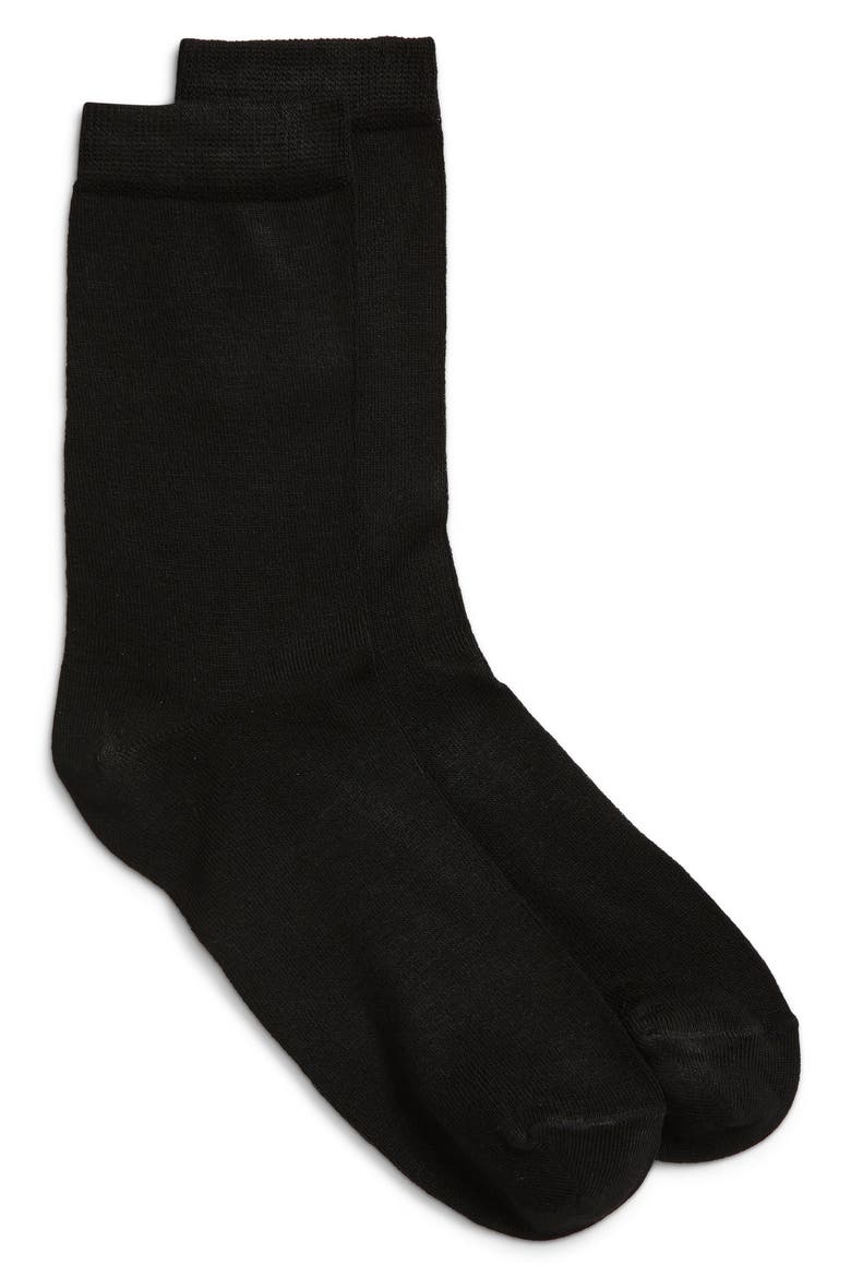 Lightweight Crew Socks, Alternate, color, BLACK
