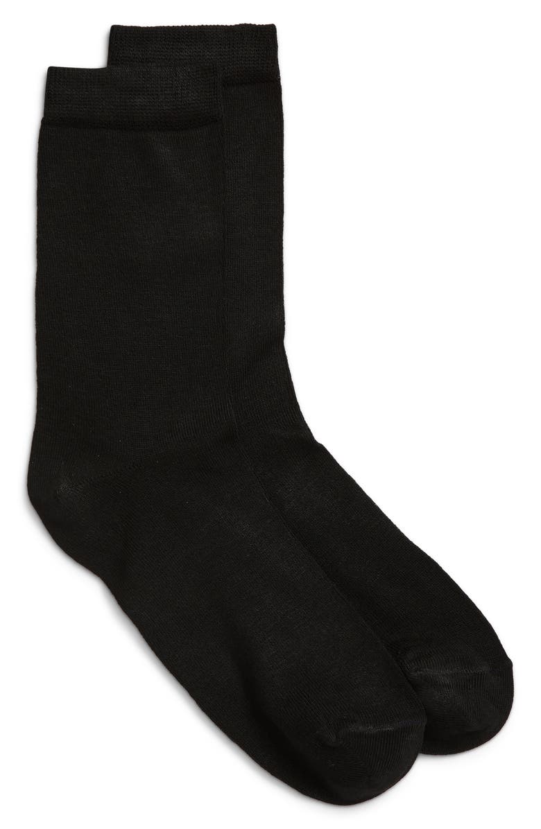 Nordstrom Lightweight Crew Socks, Alternate, color, Black