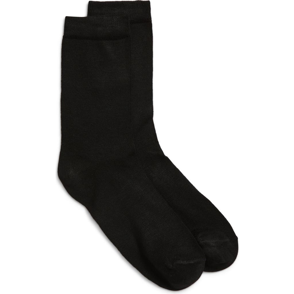 Nordstrom Lightweight Crew Socks In Black
