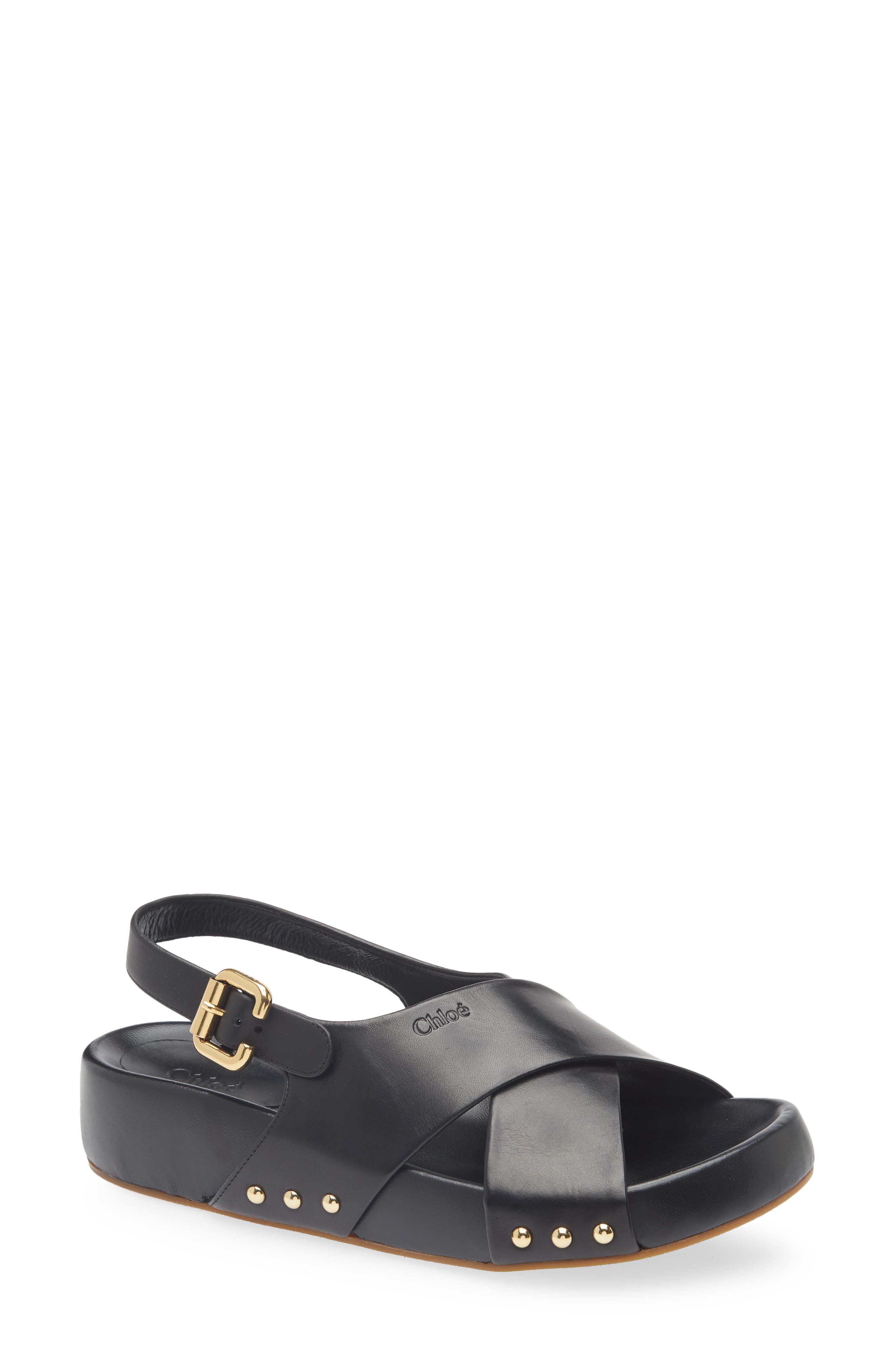 Chloé Mae Paddington Sandal, Main, color, Black