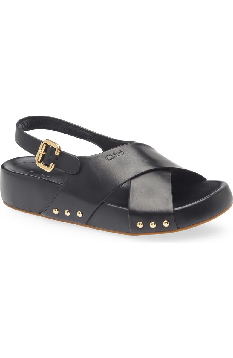 Chloé Mae Paddington Sandal, Main, color, Black