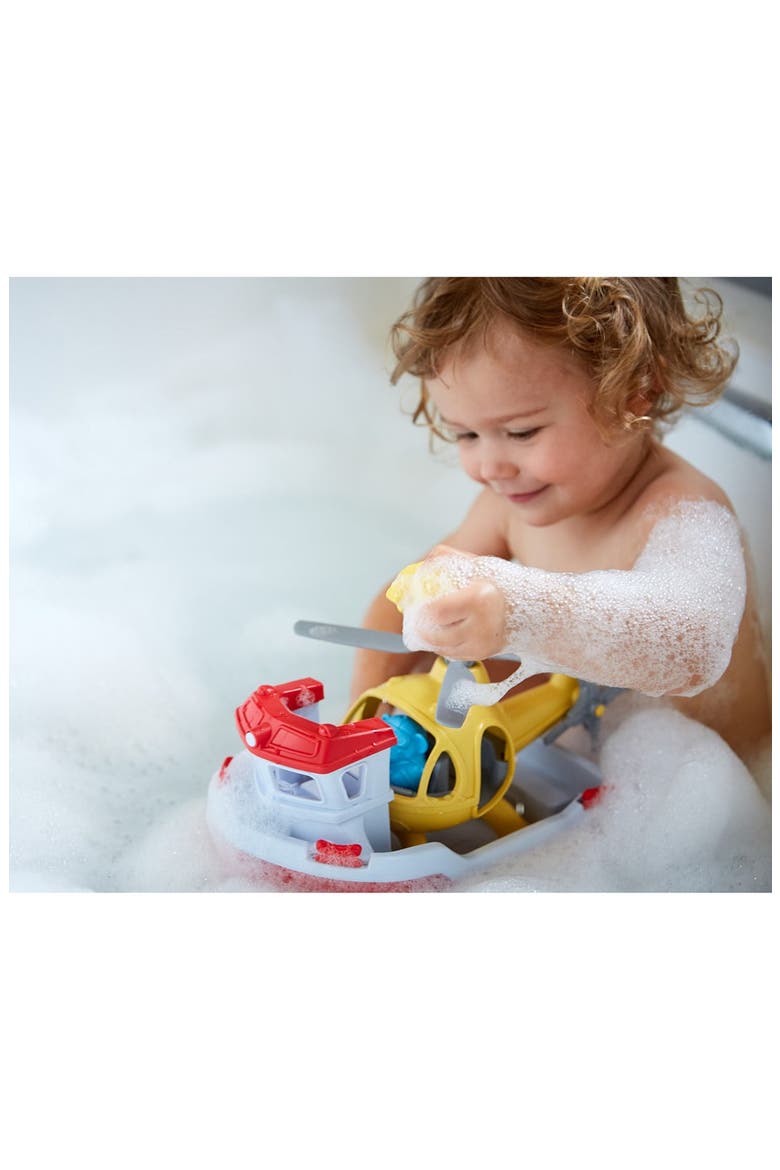 Rescue Boat & Helicopter Playset, Alternate, color, RED