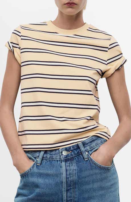 MANGO Stripe Cotton T-Shirt