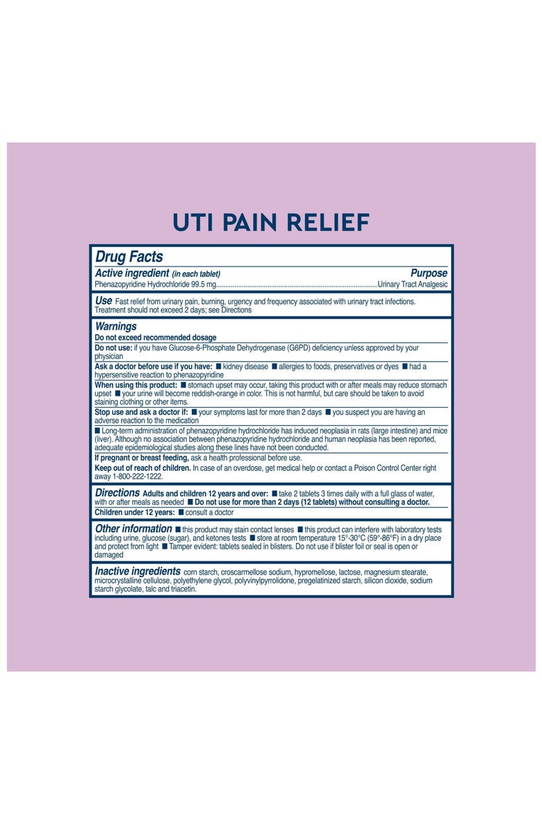 UTI Test Strip Kit with 12 UTI Pain Relief Tablets and 12 Urinary Tract Support Tablets, Alternate, color, None
