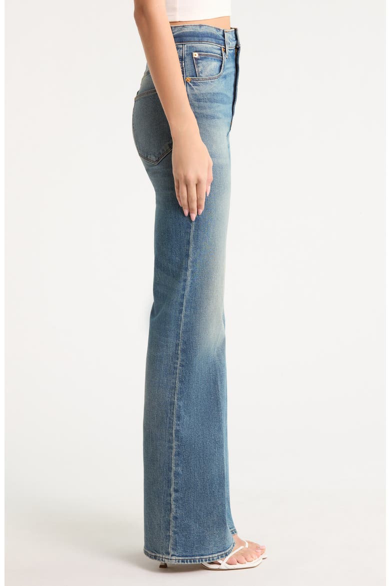 The Crease High Waist Flare Leg Jeans, Alternate, color, CLASSIC DARK