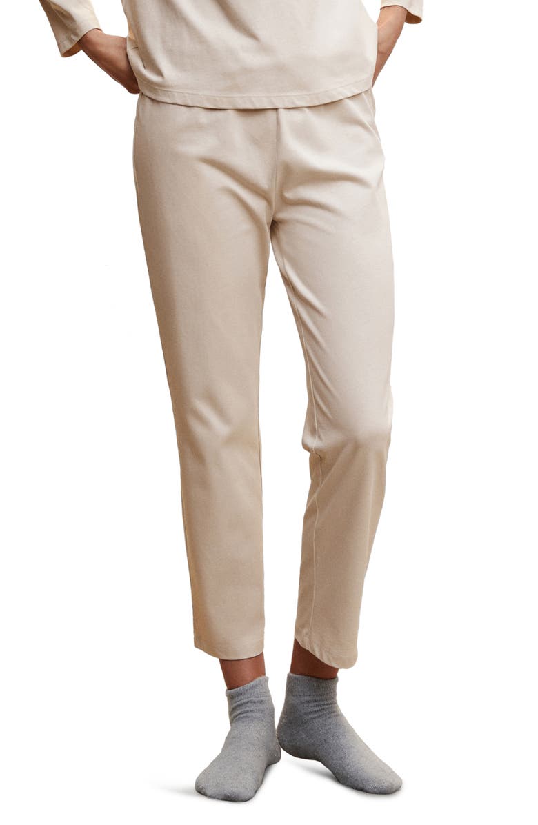 MANGO Cotton Knit Drawstring Pants, Main, color,