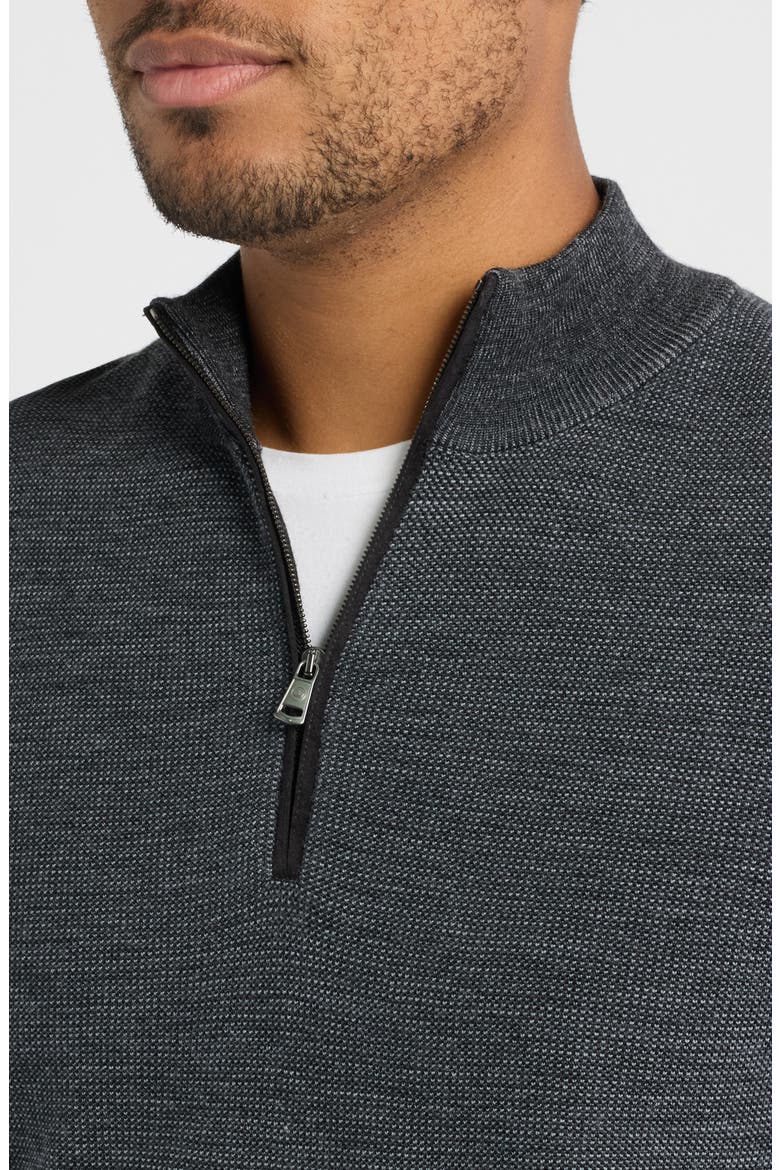 Blair Birdseye Merino Wool Quarter Zip Pullover, Alternate, color, CHARCOAL