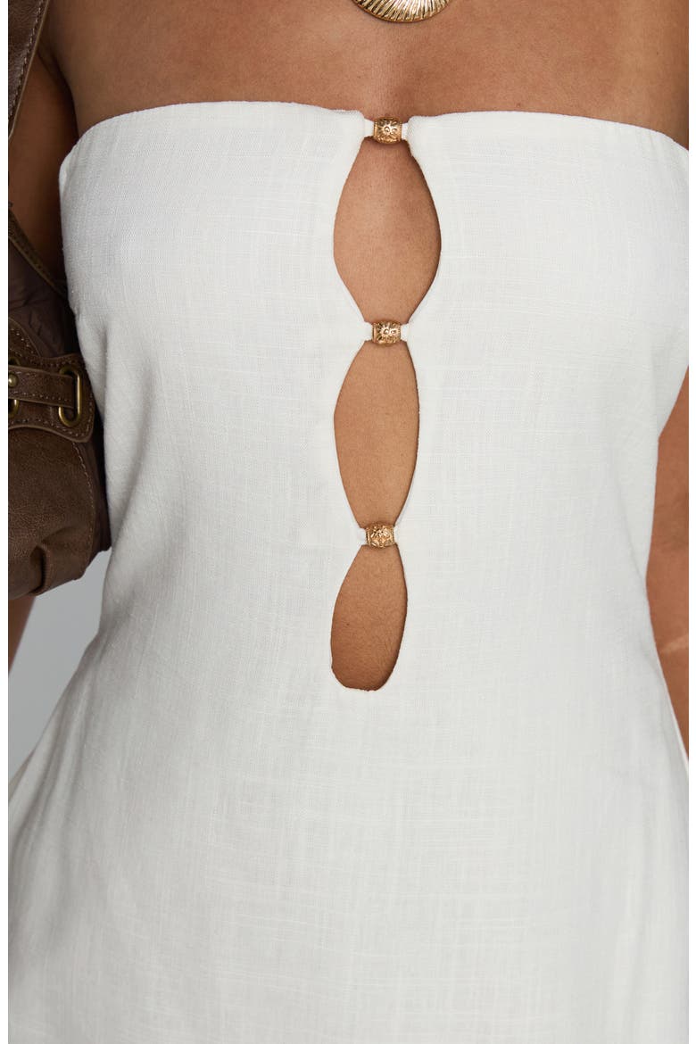 The Motions Strapless Cutout Minidress, Alternate, color, WHITE