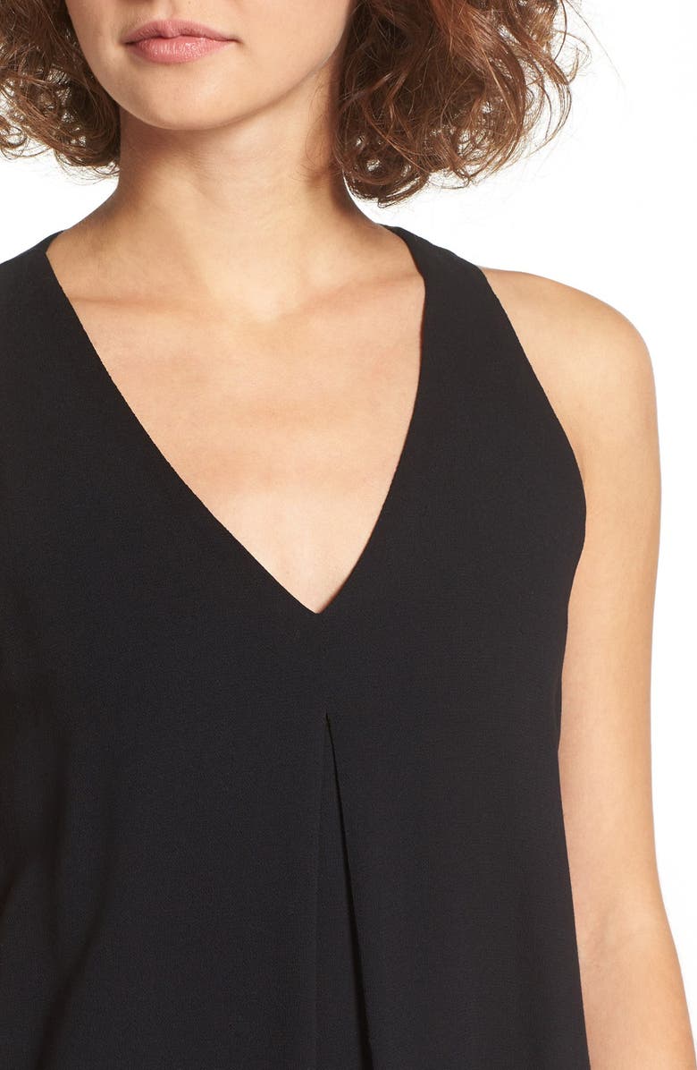 All in Favor V-Neck Crepe Swing Tank, Alternate, color, 