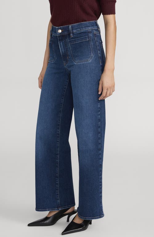 Frame Le Pixie Slim Palazzo Patch Pocket High Waist Wide Leg Jeans In Multi