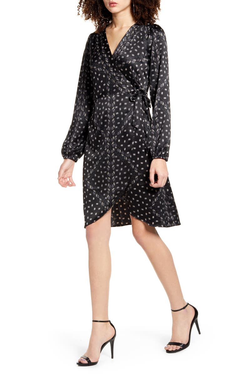 VERO MODA Gamma Long Sleeve Wrap Dress, Main, color, 