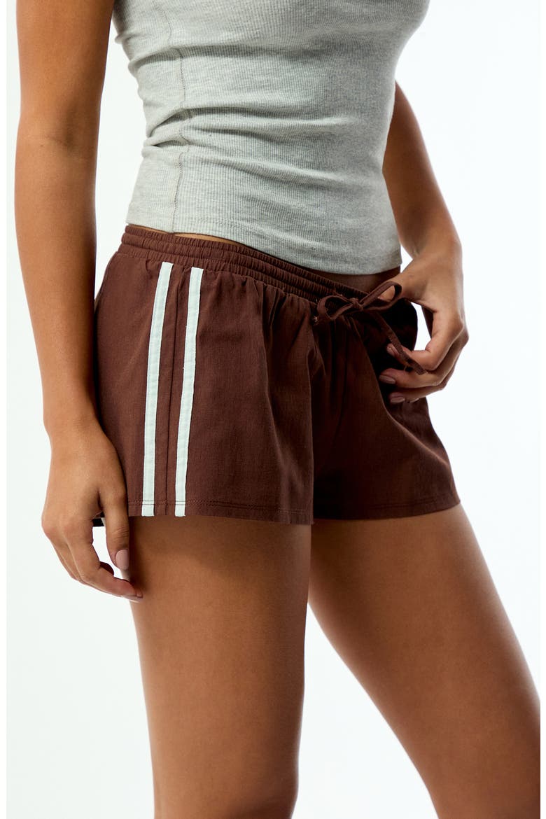 Bekah Pull-On Low Rise Cotton Blend Shorts, Alternate, color, BROWN
