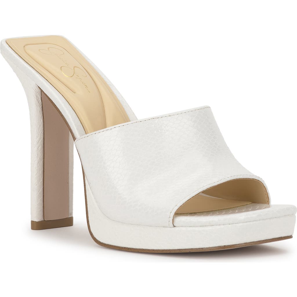 Jessica Simpson Azelica Platform Slide Sandal In White 10