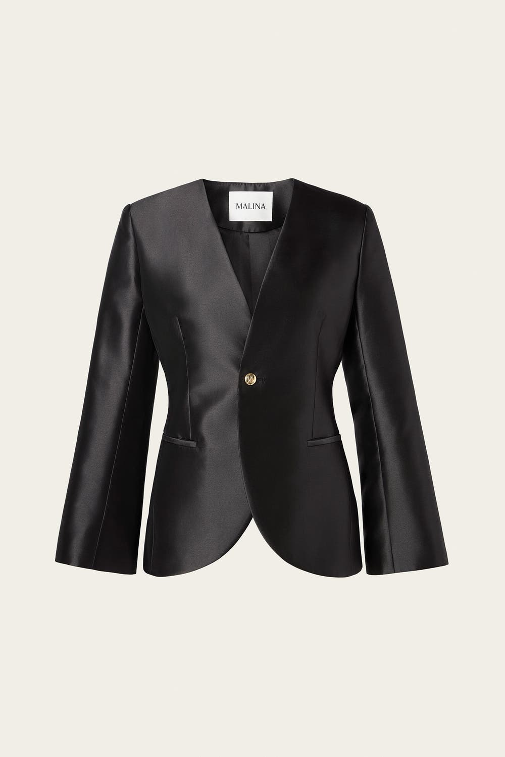 Nori Fitted Heavy Satin Blazer - image 2