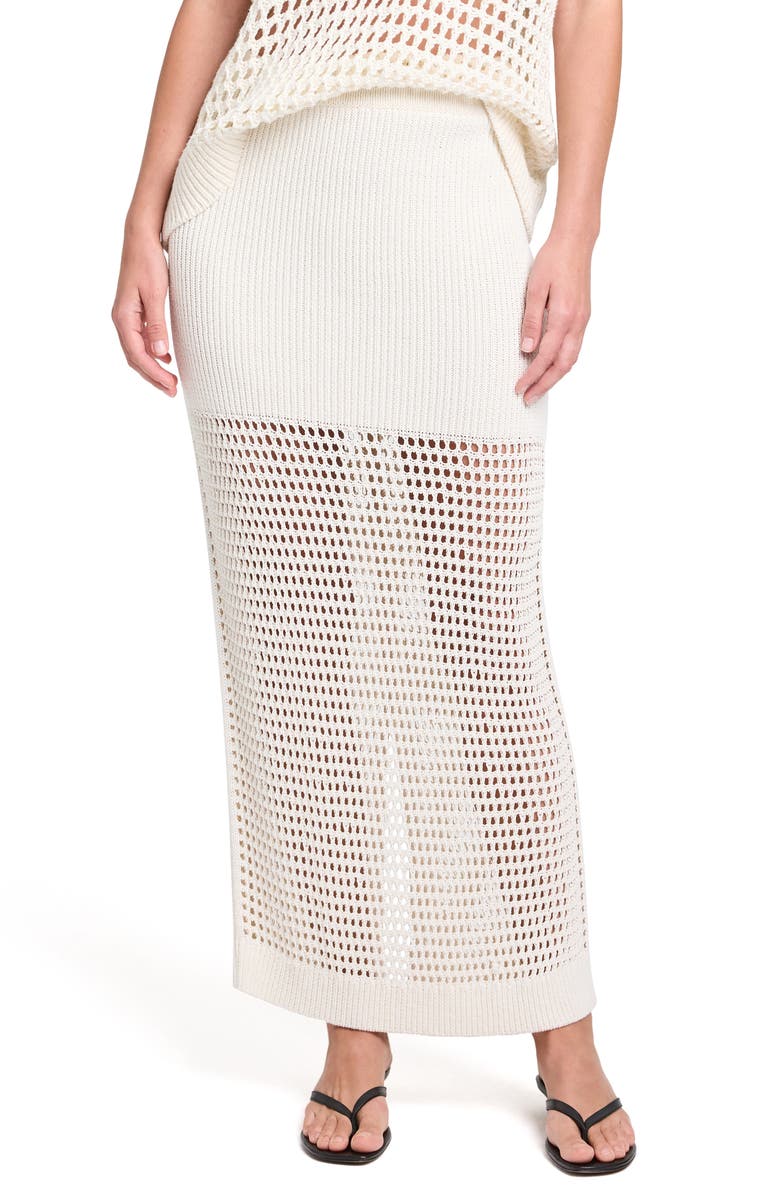 TWP The Loophole Open Stitch Maxi Skirt, Main, color, White