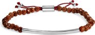 Haus of Brilliance Sterling Silver Sand Bead Station Bracelet Bolo