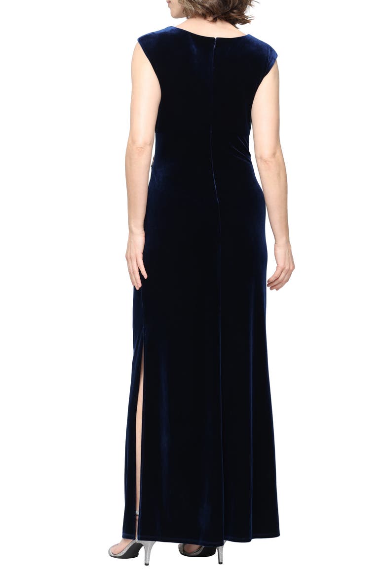 Velvet Surplice Gown, Alternate, color, IMPERIAL