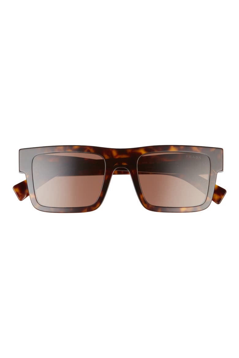 52mm Rectangular Sunglasses, Main, color, TORTOISE/ DARK BROWN