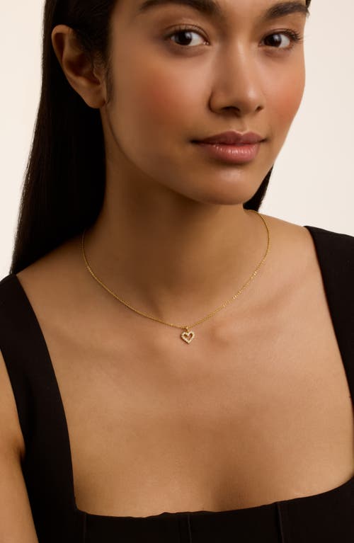 Ted Baker Amore Crystal Heart Pendant Necklace In Gold Tone/clear Crystal
