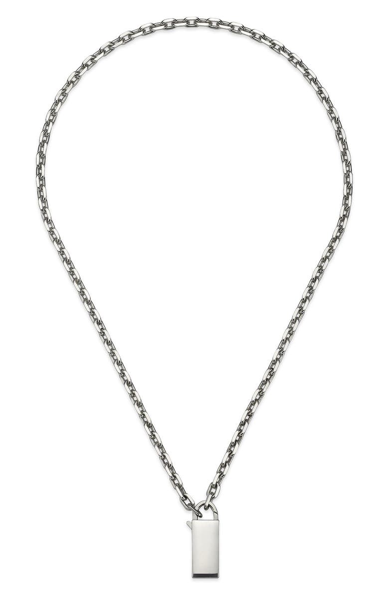 Gucci Trademark Lock Pendant Necklace, Alternate, color, 