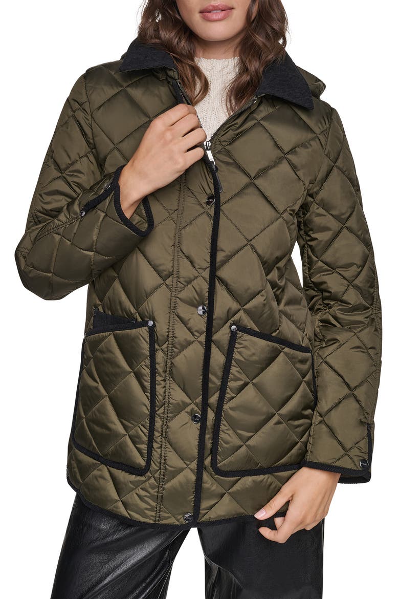 Barn Quilted Hooded Jacket, Main, color, LODEN
