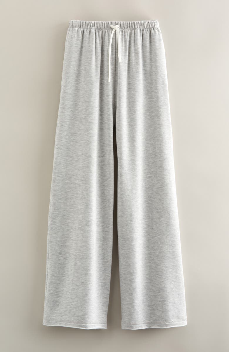 Zella Girl Kids' Step Up Wide Leg Fleece Pants, Main, color, Grey Light Heather