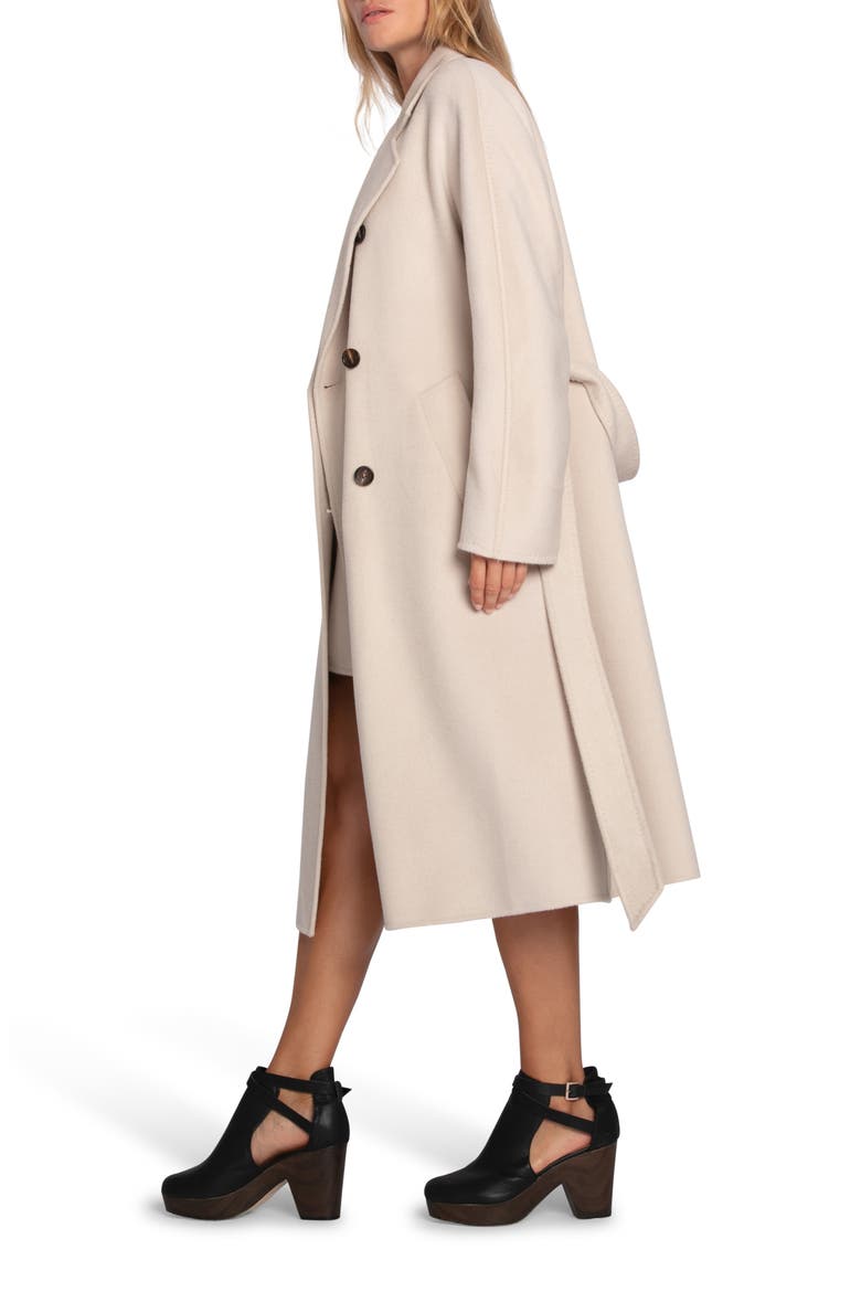 Real Love Double Breasted Maxi Coat, Alternate, color, PEARL