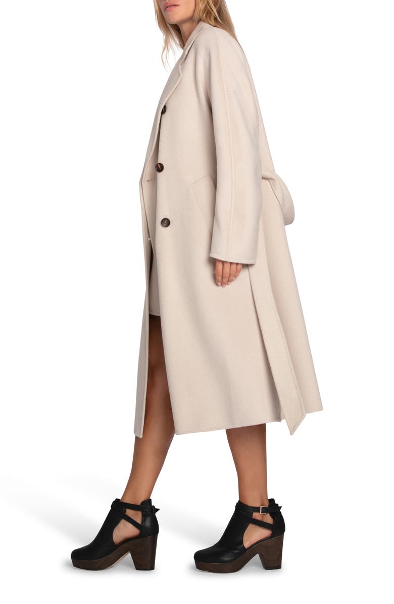 Belle & Bloom Real Love Double Breasted Maxi Coat, Alternate, color, Pearl
