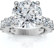 Bliss Diamond Certified 4Ct Round Cut Diamond Accent Engagement Ring 14k Gold Lab Grown