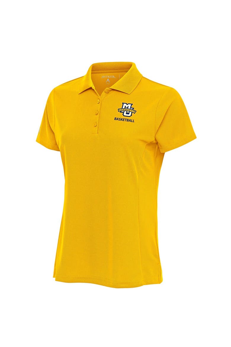 Women's Antigua  Gold Marquette Golden Eagles Basketball Legacy Pique Polo, Alternate, color, Gold