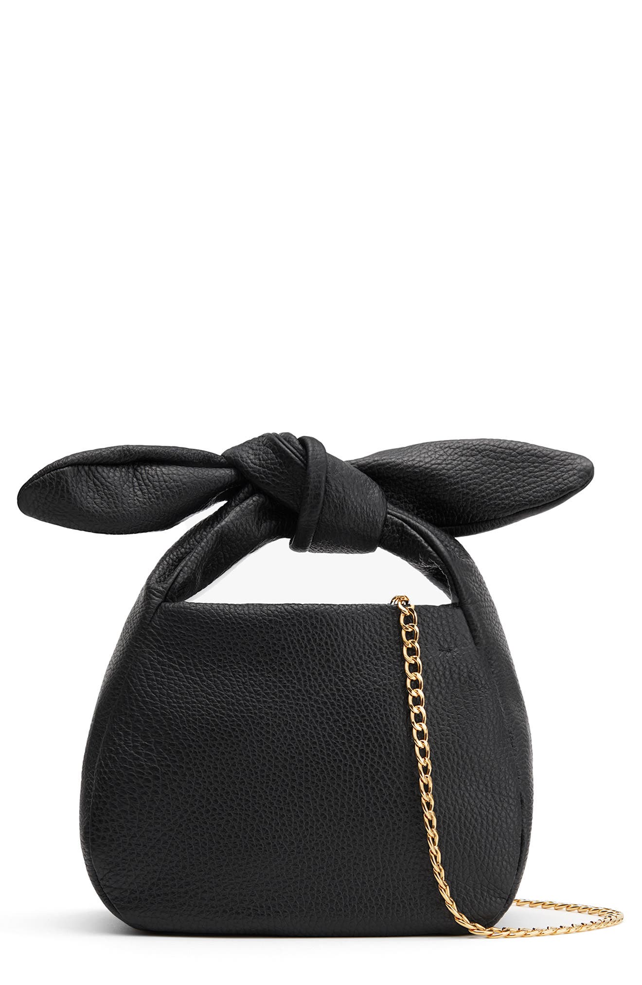 Cuyana Mini Bow Leather Top Handle Bag, Main, color, 